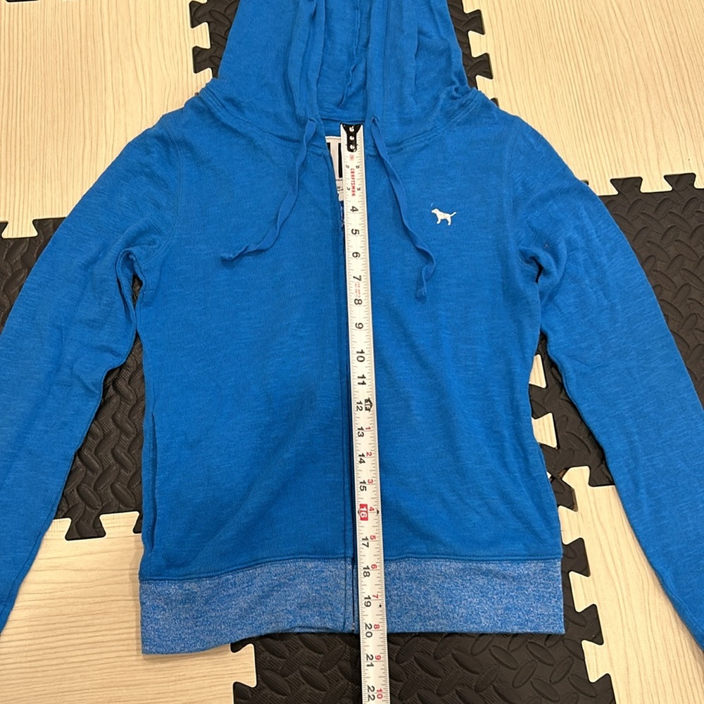 Pink Victoria’s Secret zip up in color, blue size extra small - Picture 2 of 8